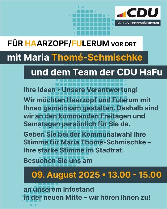 Infostand der CDU Haarzopf/Fulerum